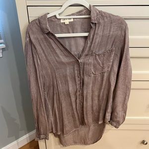 Light tan, cloth and stone, button down top, light material, very soft, EUC